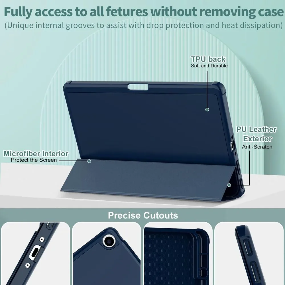 Amazon Fire Max 11 Case 13th Gen 2023 Trifold Stand Auto Wake Sleep Navy Blue